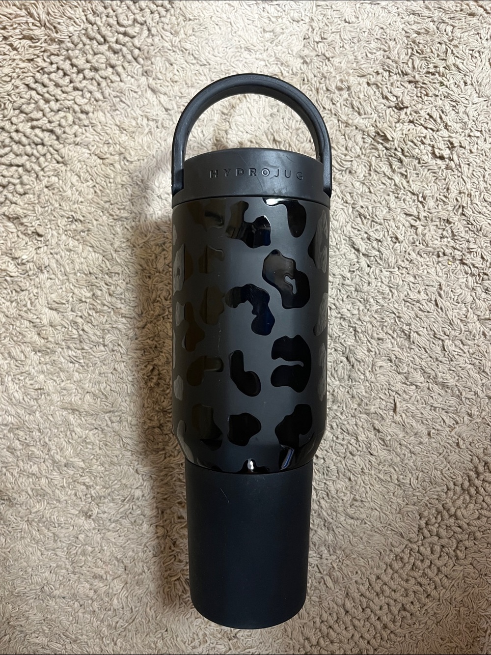 HydroJug Matte Black with Glossy Black Leopard Accent